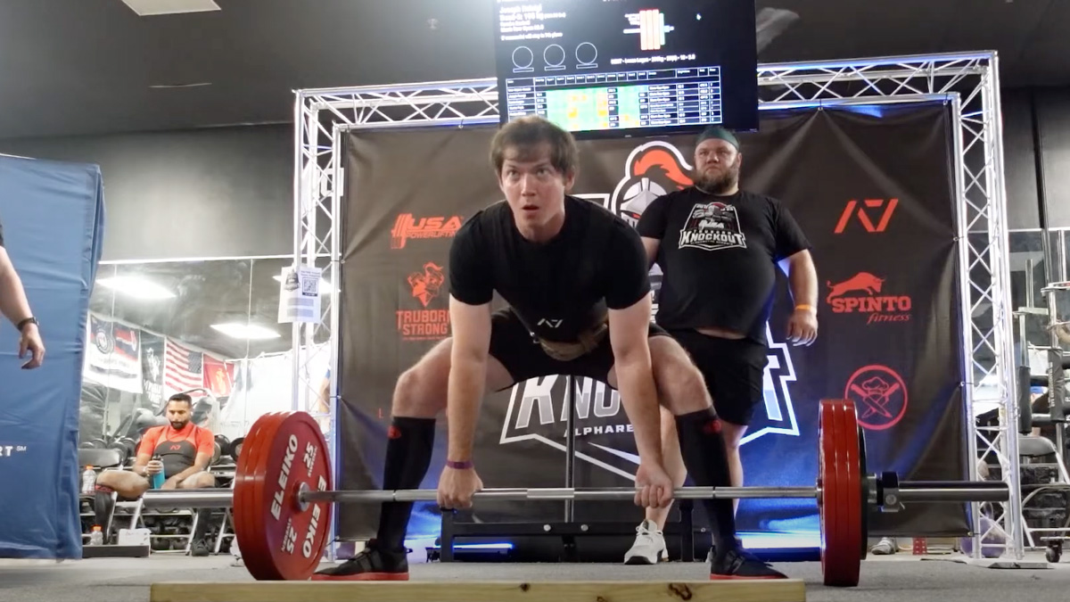 Me setting up for a deadlift during competition